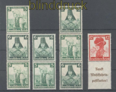 dt. Reich Zusammendrucke Mi # S 232, S 233, S 234 und S 239 postfrisch (35910)