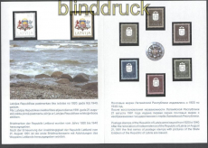Lettland Mi # 305/312 im Gedenkblatt potfrisch (30312)